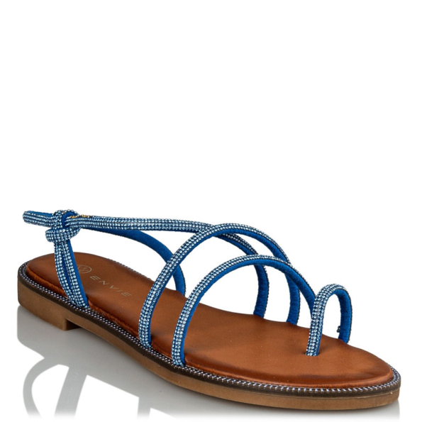 Γυναικεία flat σανδάλια ENVIE E96-17260 μπλε