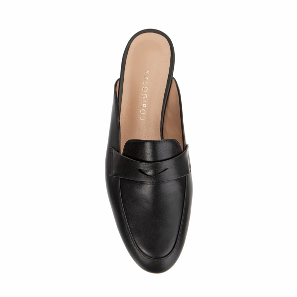 Γυναικεία flat mules ΚΑΛΟΓΗΡΟΥ ΒΕΡΑ LEA μαύρα