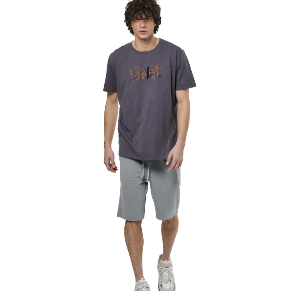 Ανδρικό t-shirt BODY ACTION 053516-01 γκρι