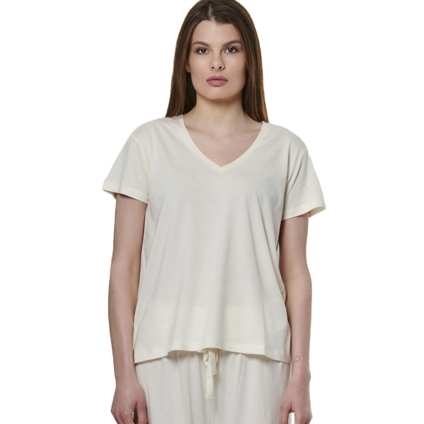 Γυναικείο t-shirt BODY ACTION 051521-01 εκρού