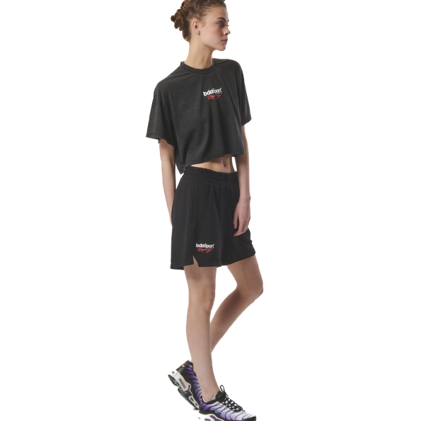 Γυναικείο cropped t-shirt BODY ACTION 051427-01 μαύρο