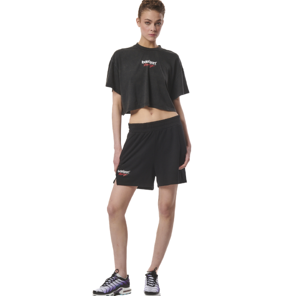 Γυναικείο cropped t-shirt BODY ACTION 051427-01 μαύρο