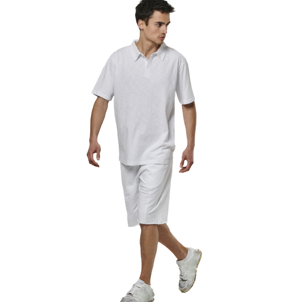 Ανδρική polo μπλούζα BODY ACTION 053530-01 λευκή