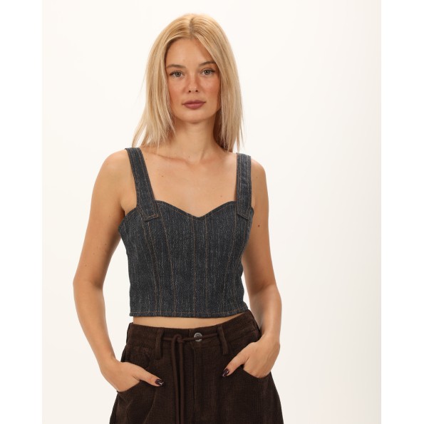 Γυναικείο denim μπούστο ATTRATTIVO 92007220 μπλε