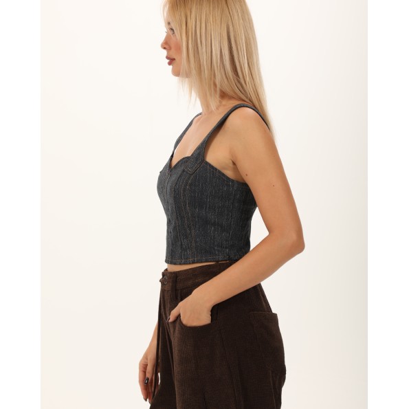 Γυναικείο denim μπούστο ATTRATTIVO 92007220 μπλε Γυναικεία