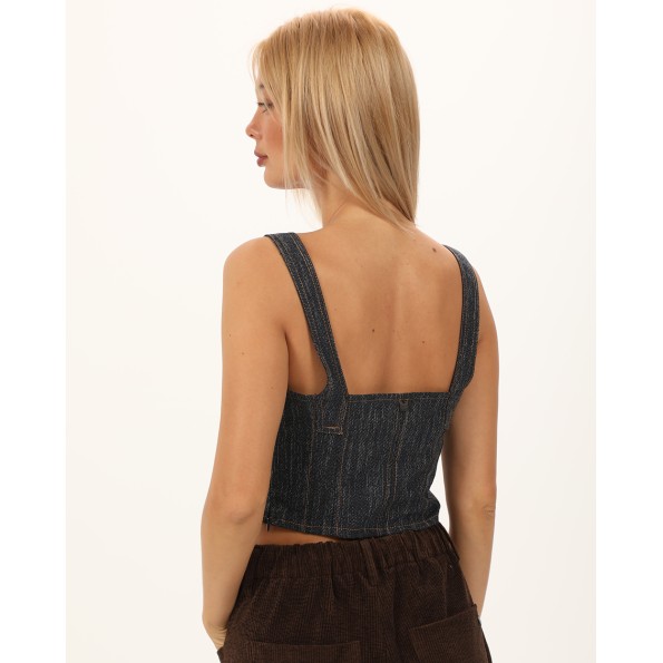 Γυναικείο denim μπούστο ATTRATTIVO 92007220 μπλε Γυναικεία