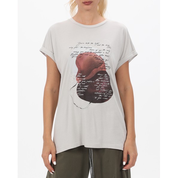 Γυναικείο t-shirt ATTRATTIVO 9919285 γκρι