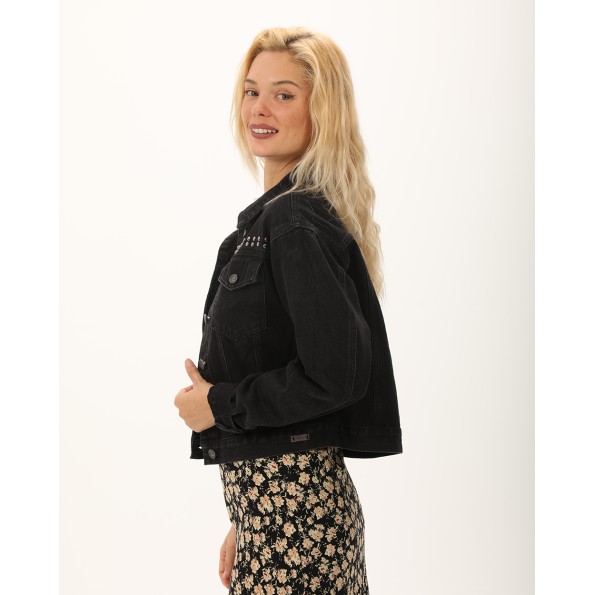 Γυναικείο jean jacket ATTRATTIVO 9919269 μαύρο Γυναικεία