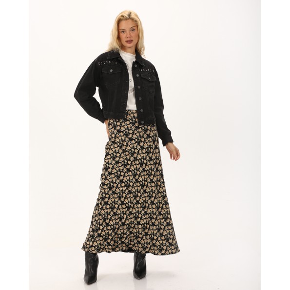 Γυναικείο jean jacket ATTRATTIVO 9919269 μαύρο Γυναικεία