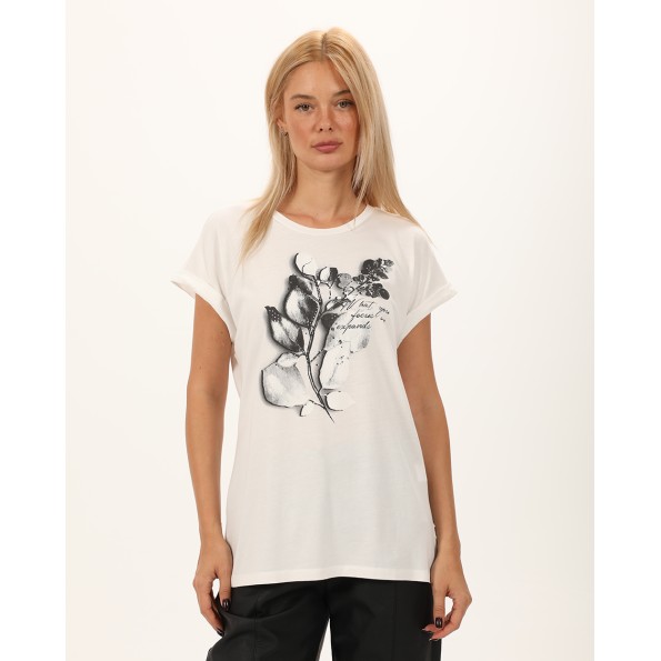 Γυναικείο t-shirt ATTRATTIVO 9919284 λευκό