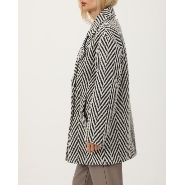 Γυναικείο ημίπαλτο ATTRATTIVO 9919669 εκρού μαύρο Γυναικεία