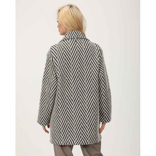 Γυναικείο ημίπαλτο ATTRATTIVO 9919669 εκρού μαύρο Γυναικεία