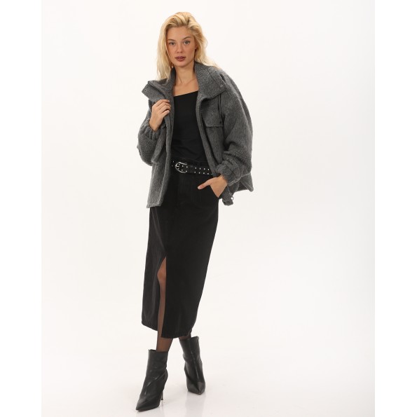 Γυναικείο ημίπαλτο ATTRATTIVO 9919670 ανθρακί Γυναικεία