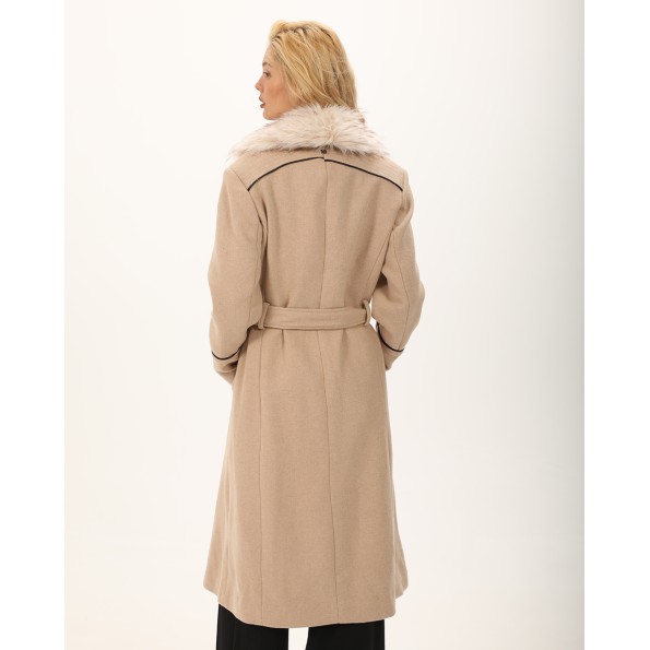 Γυναικείο παλτό ATTRATTIVO 9919949 μπεζ Γυναικεία