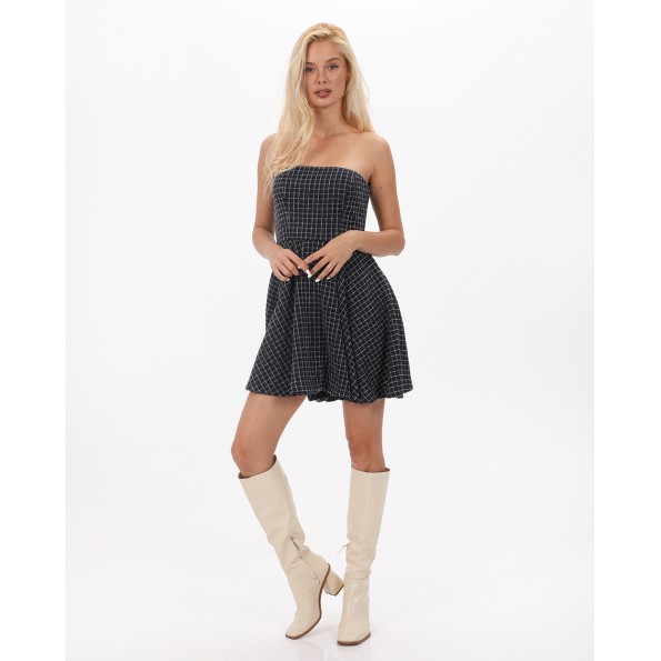 Γυναικείο mini tweed φόρεμα ATTRATTIVO 92096753 μπλε Γυναικεία