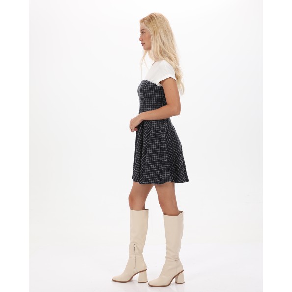 Γυναικείο mini tweed φόρεμα ATTRATTIVO 92096753 μπλε Γυναικεία