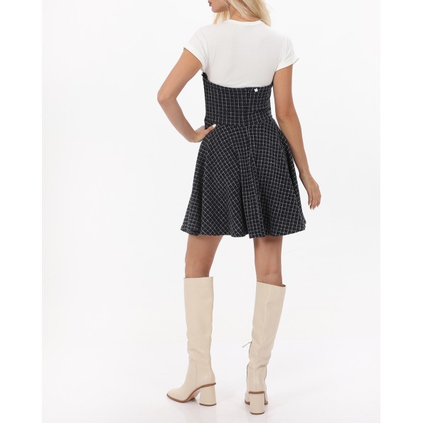 Γυναικείο mini tweed φόρεμα ATTRATTIVO 92096753 μπλε Γυναικεία