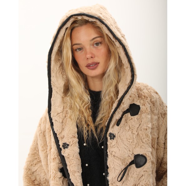 Γυναικείο γούνινο ημίπαλτο ATTRATTIVO 9919704 μπεζ Γυναικεία