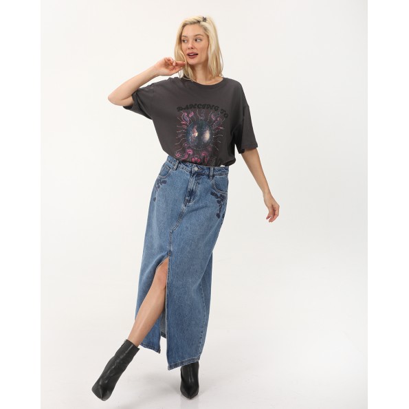 Γυναικείο t-shirt ATTRATTIVO 9919288 ανθρακί Γυναικεία