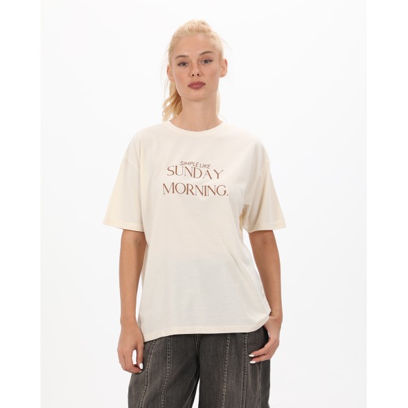 Γυναικείο t-shirt ATTRATTIVO 9919290 εκρού