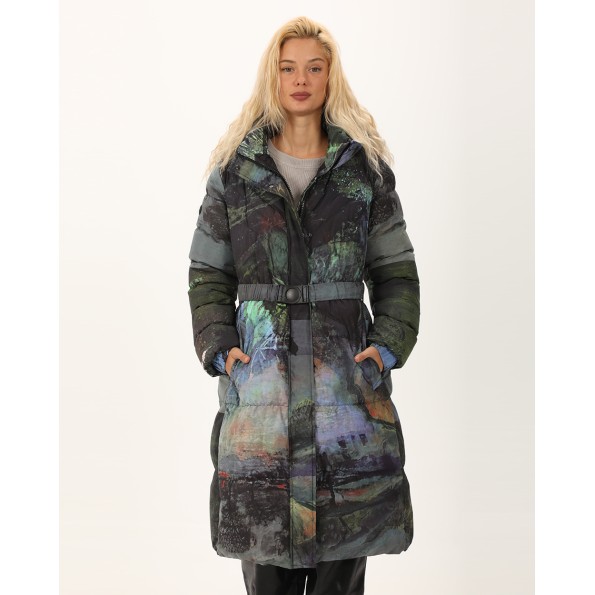 Γυναικείο μακρύ μπουφάν ATTRATTIVO 9919676 μοβ