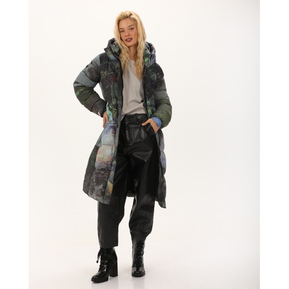 Γυναικείο μακρύ μπουφάν ATTRATTIVO 9919676 μοβ Γυναικεία