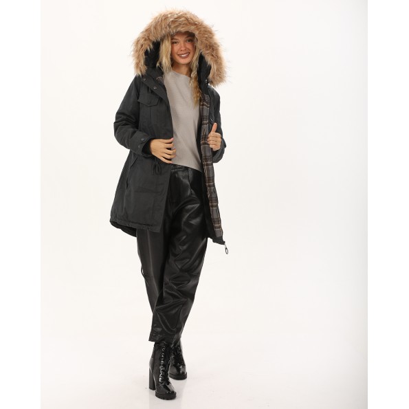 Γυναικείο παρκά ATTRATTIVO 9919681 ανθρακί Γυναικεία