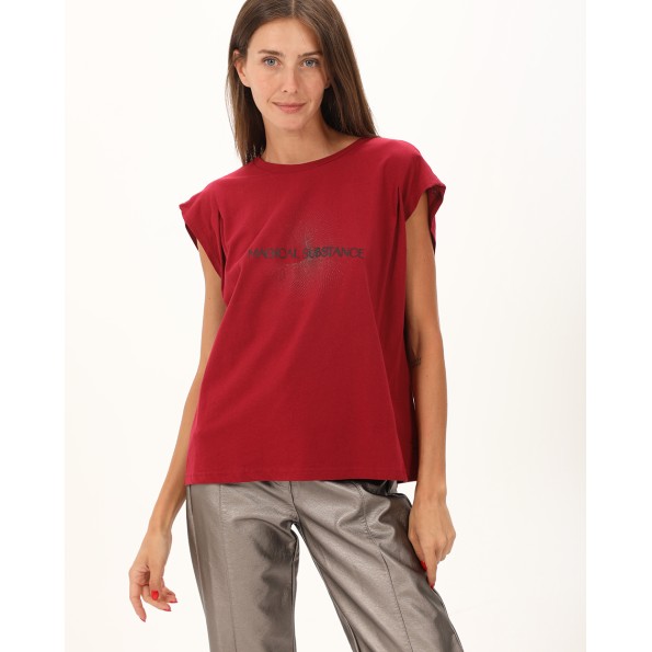Γυναικείο t-shirt ATTRATTIVO 9919296 κόκκινο
