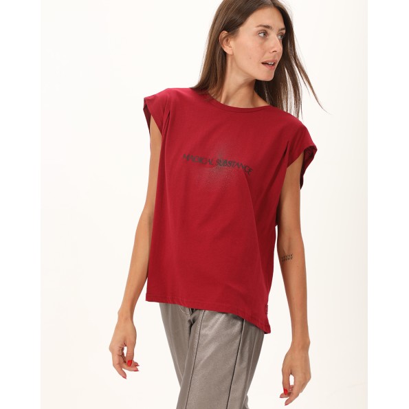 Γυναικείο t-shirt ATTRATTIVO 9919296 κόκκινο Γυναικεία