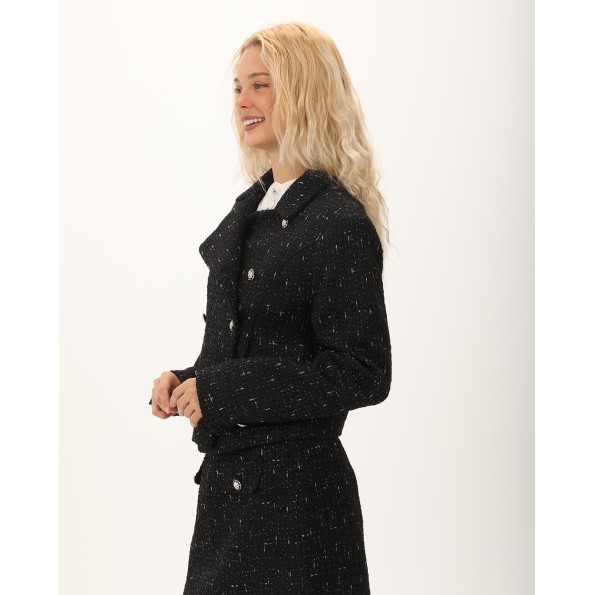 Γυναικείο tweed σακάκι ATTRATTIVO 9919298 μαύρο Γυναικεία