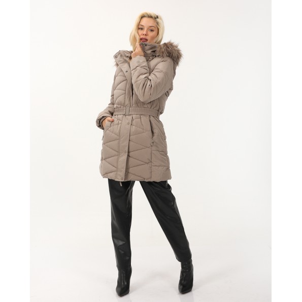 Γυναικείο μπουφάν ATTRATTIVO 9919682 γκρι μπεζ Γυναικεία