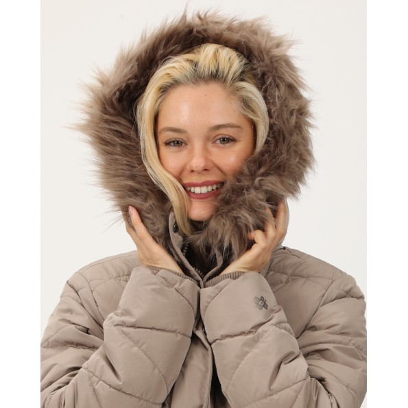 Γυναικείο μπουφάν ATTRATTIVO 9919682 γκρι μπεζ Γυναικεία