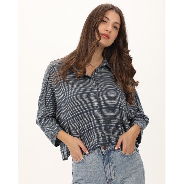 Γυναικείο πουκάμισο ATTRATTIVO 92068211 μπλε ριγέ