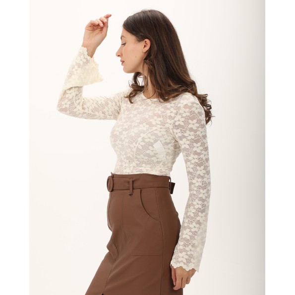 Γυναικείο cropped top ATTRATTIVO 92080285 λευκό Γυναικεία