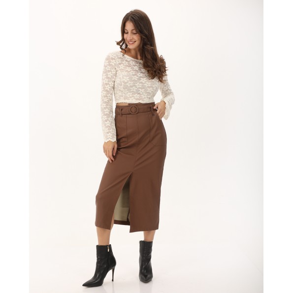 Γυναικείο cropped top ATTRATTIVO 92080285 λευκό Γυναικεία