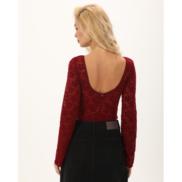 Γυναικείο cropped top ATTRATTIVO 92080285 κόκκινο Γυναικεία