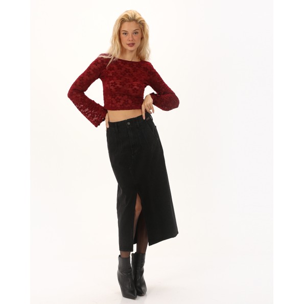 Γυναικείο cropped top ATTRATTIVO 92080285 κόκκινο Γυναικεία