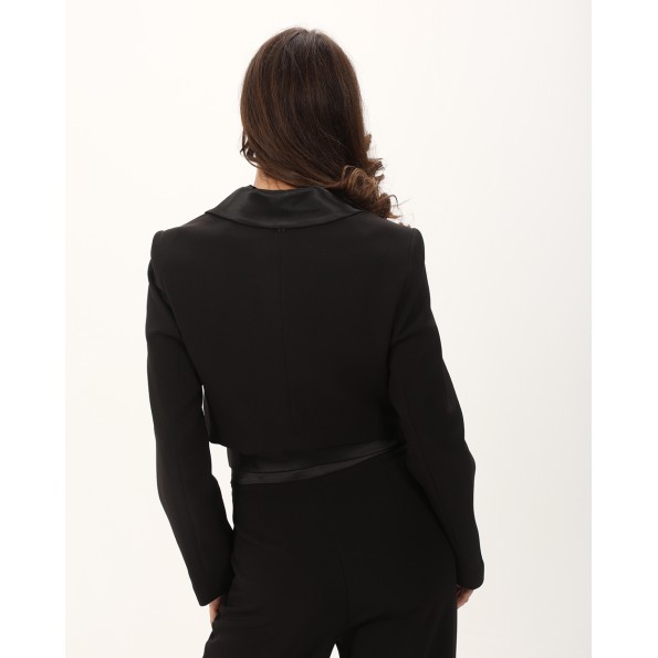 Γυναικείο cropped σακάκι ATTRATTIVO 9919980 μαύρο Γυναικεία