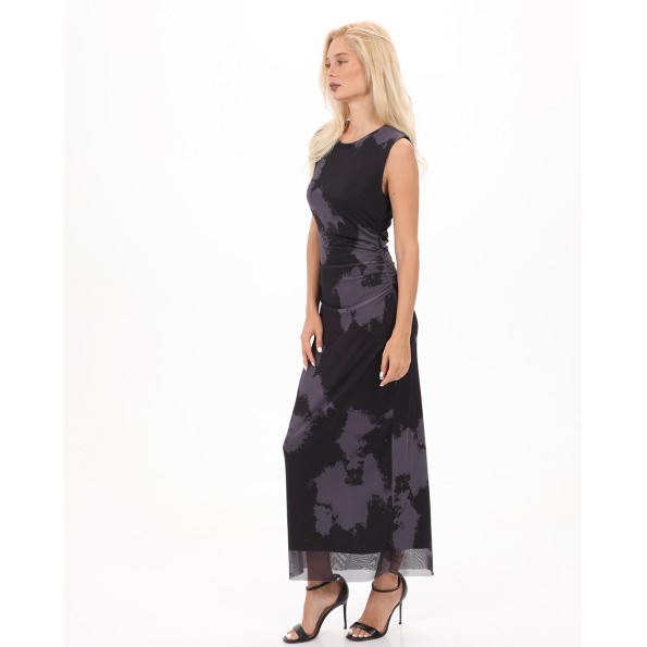 Γυναικείο maxi φόρεμα ATTRATTIVO 9920127 γκρι tie-dye Γυναικεία