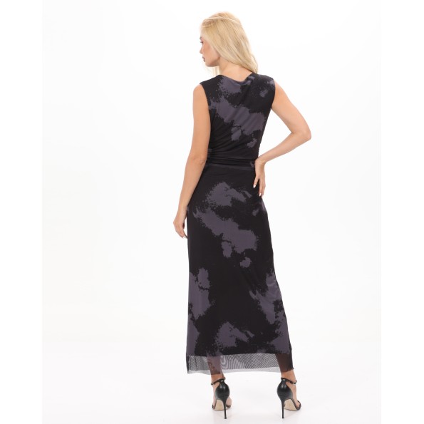 Γυναικείο maxi φόρεμα ATTRATTIVO 9920127 γκρι tie-dye Γυναικεία