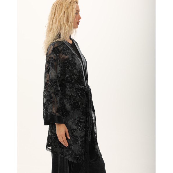 Γυναικείο κιμονό ATTRATTIVO 9920130 ανθρακί Γυναικεία