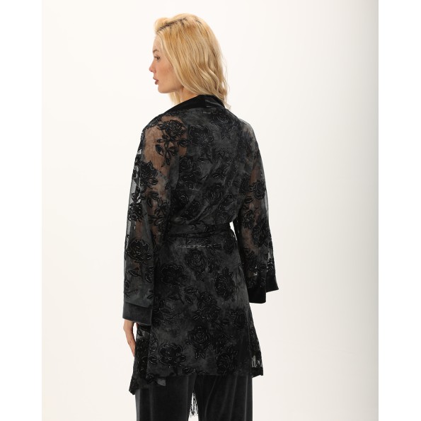 Γυναικείο κιμονό ATTRATTIVO 9920130 ανθρακί Γυναικεία