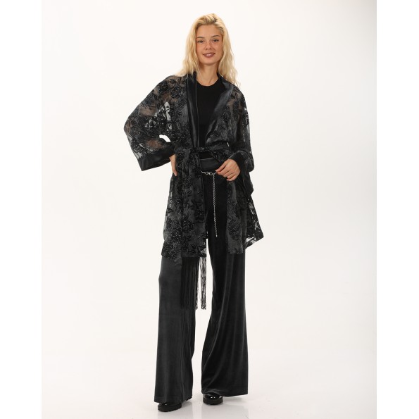 Γυναικείο κιμονό ATTRATTIVO 9920130 ανθρακί Γυναικεία