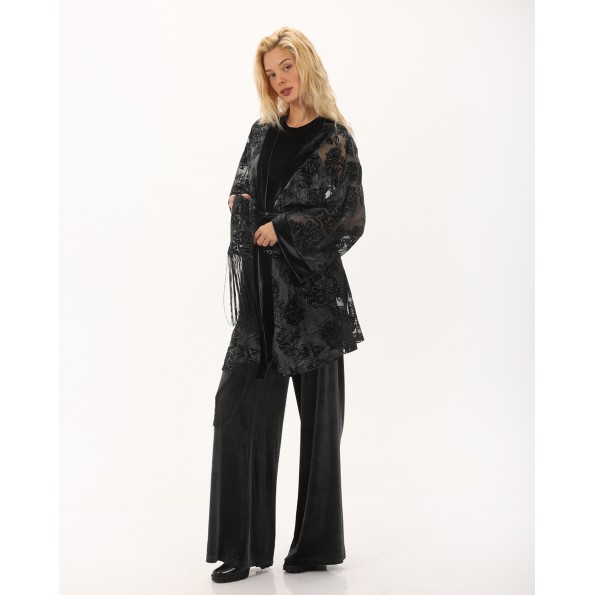 Γυναικείο κιμονό ATTRATTIVO 9920130 ανθρακί Γυναικεία