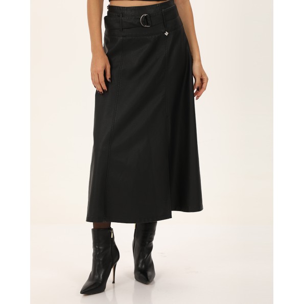 Γυναικεία midi φούστα ATTRATTIVO 9919513 μαύρη