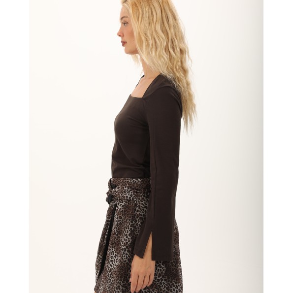 Γυναικεία μπλούζα ATTRATTIVO 92137275 καφέ Γυναικεία