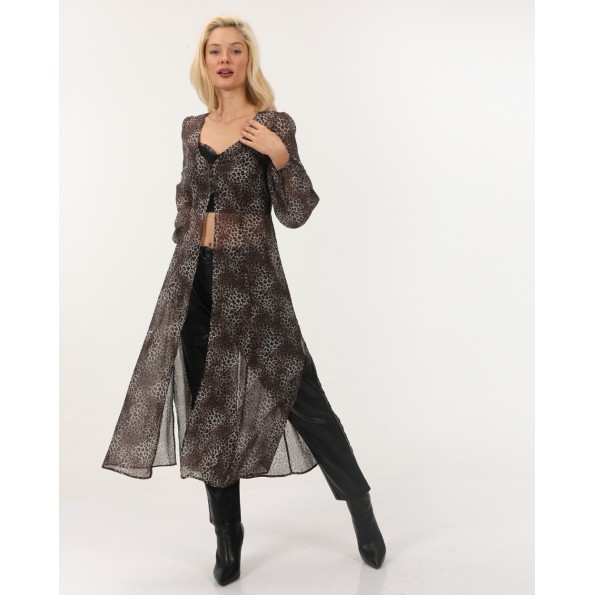 Γυναικεία μακριά tunic ATTRATTIVO 92210727 λεοπάρ Γυναικεία