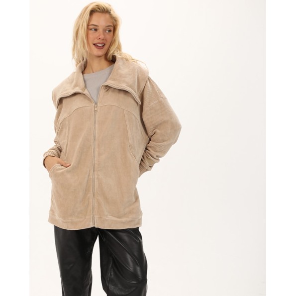 Γυναικεία κοτλέ ζακέτα ATTRATTIVO 9919545 μπεζ