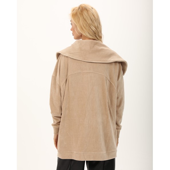 Γυναικεία κοτλέ ζακέτα ATTRATTIVO 9919545 μπεζ Γυναικεία