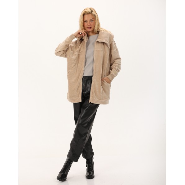 Γυναικεία κοτλέ ζακέτα ATTRATTIVO 9919545 μπεζ Γυναικεία